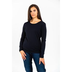 Gas Blue Cotton Long Sleeve Women's T-Shirt